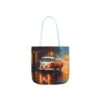 Rainy City Street Campervan Tote Bag