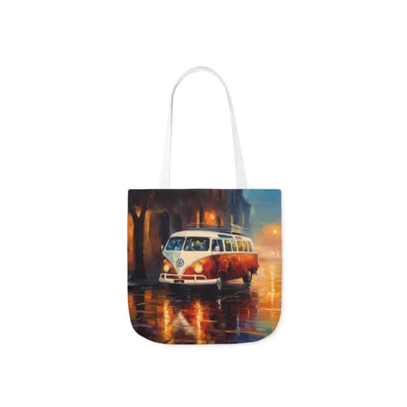 Rainy City Street Campervan Tote Bag