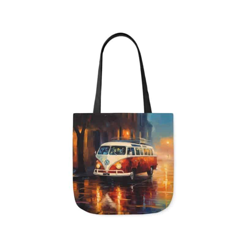 Rainy City Street Campervan Tote Bag