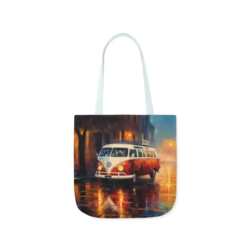 Rainy City Street Campervan Tote Bag