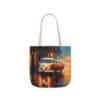 Rainy City Street Campervan Tote Bag