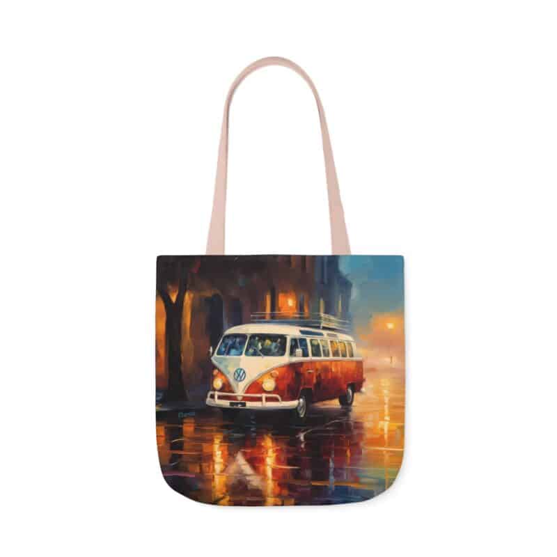 Rainy City Street Campervan Tote Bag