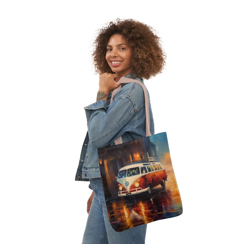 Rainy City Street Campervan Tote Bag