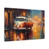 Rainy City Street Campervan Canvas Print - Landscape