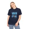 Van Dog T-shirt - Black And White And Tan Shaggy Dog