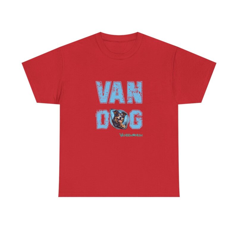 Van Dog T-shirt - Black And White And Tan Shaggy Dog