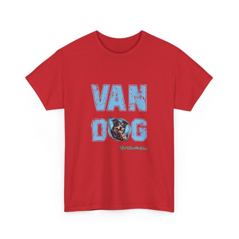 Van Dog T-shirt - Black And White And Tan Shaggy Dog