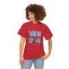 Van Dog T-shirt - Black And White And Tan Shaggy Dog