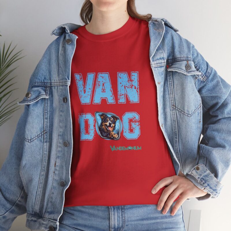 Van Dog T-shirt - Black And White And Tan Shaggy Dog