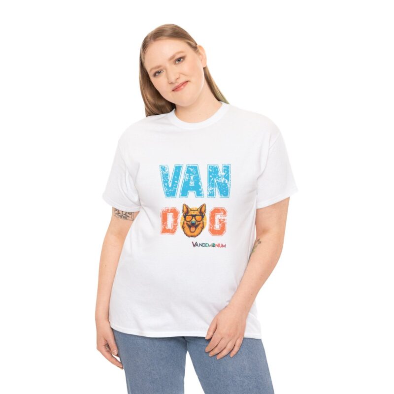 Van Dog T-shirt - Blonde German Shepherd Wearing Sunglasses