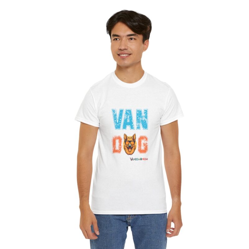 Van Dog T-shirt - Blonde German Shepherd Wearing Sunglasses