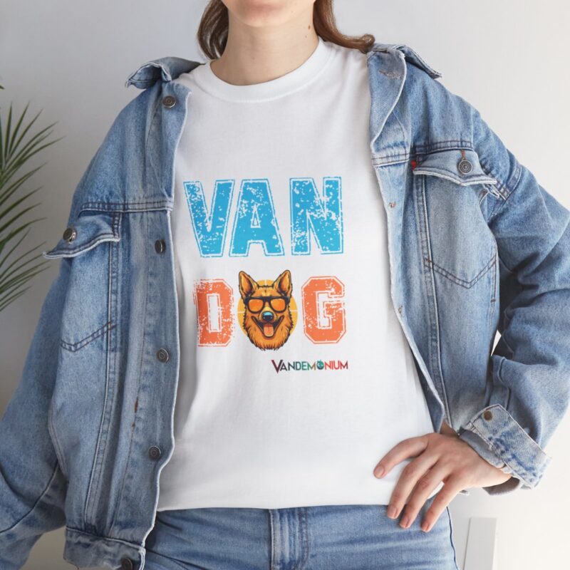 Van Dog T-shirt - Blonde German Shepherd Wearing Sunglasses