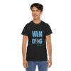 Van Dog T-shirt - Black And White And Tan Shaggy Dog