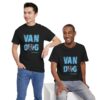 Van Dog T-shirt - Black And White And Tan Shaggy Dog